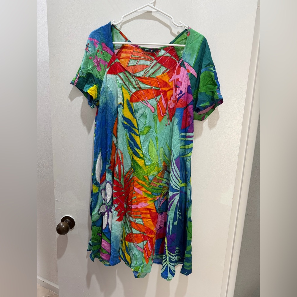 Jams World Hawai’i Hattie Volare Hawaiian 60 Year Dress Large Colorful Eccentric